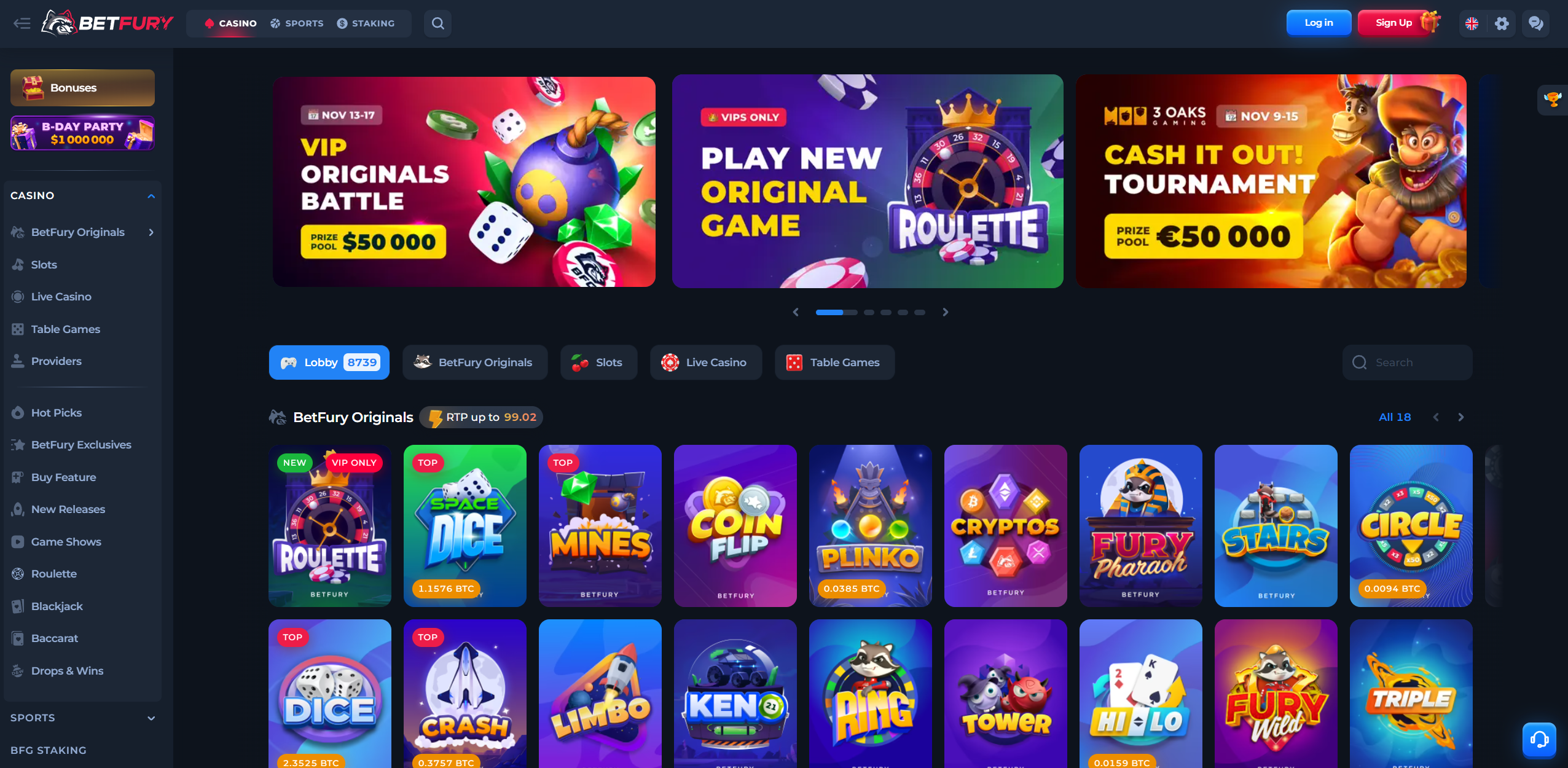 BetFury Casino Games