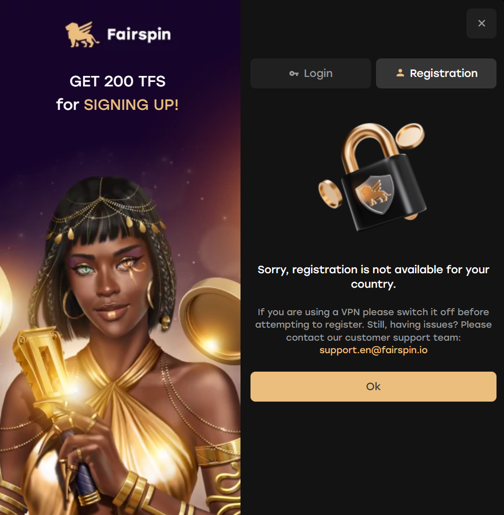 Fairspin Registration