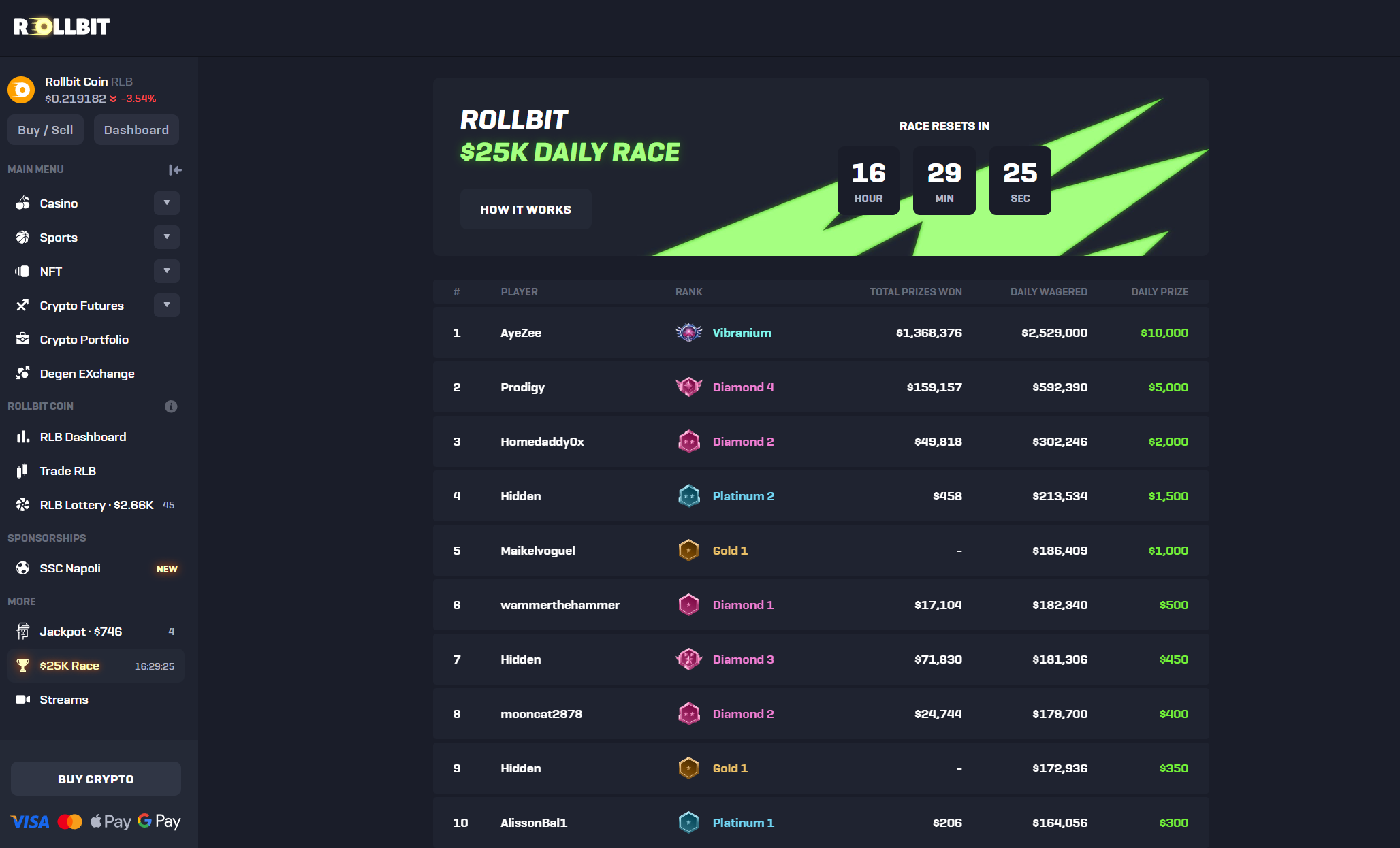 Rollbit Daily Race