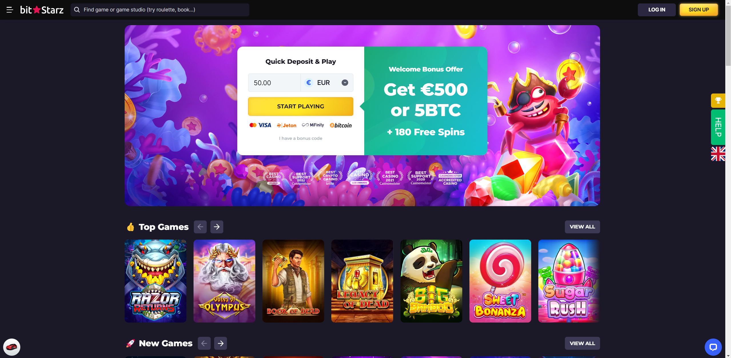 BitStarz Casino Design