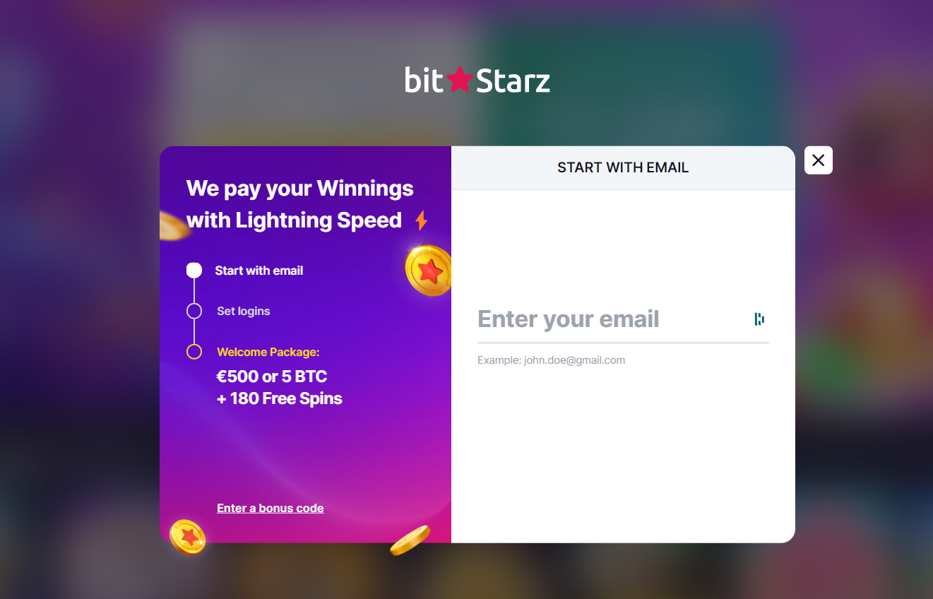 BitStarz Casino Registration