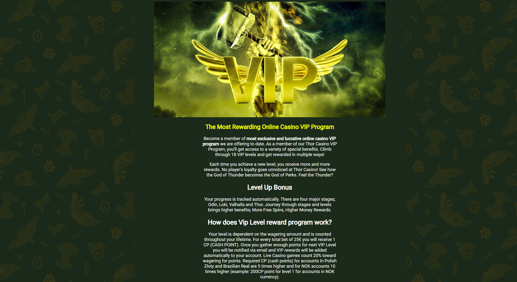 Thor Casino VIP Program