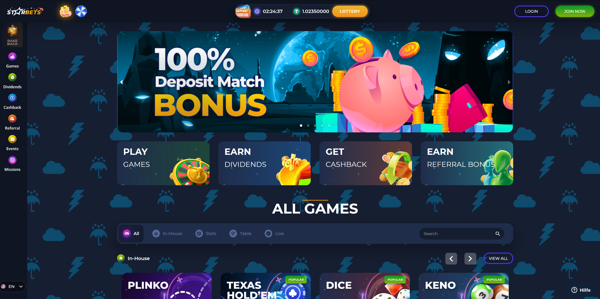 StarBets Casino Design