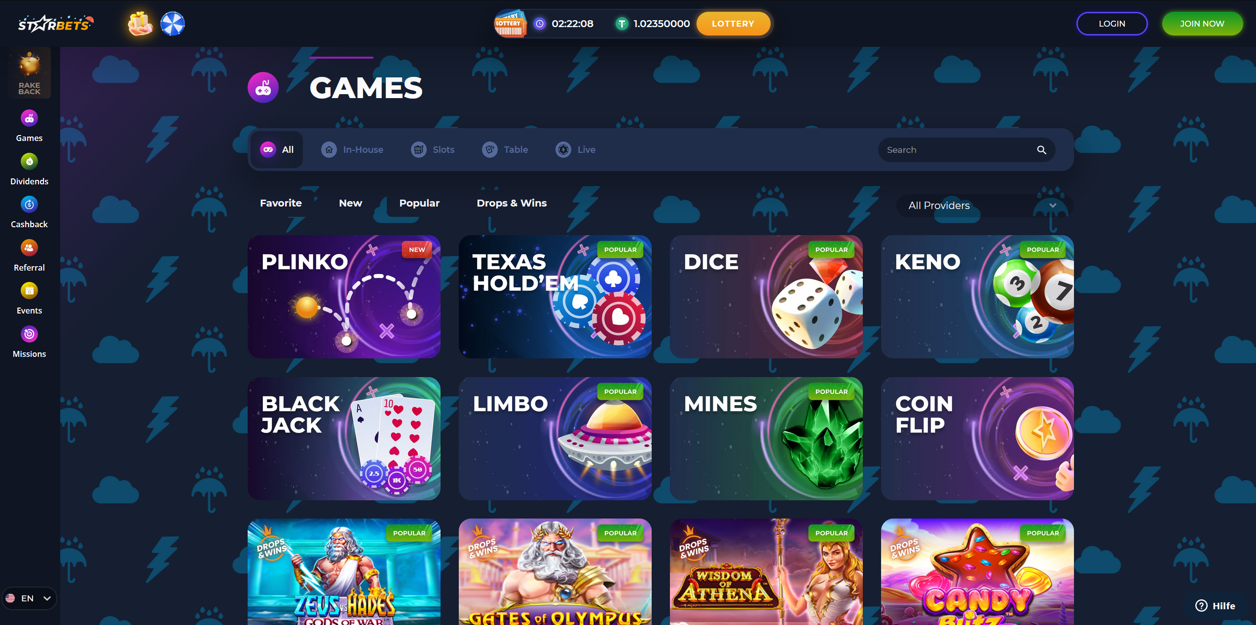 StarBets Casino Games