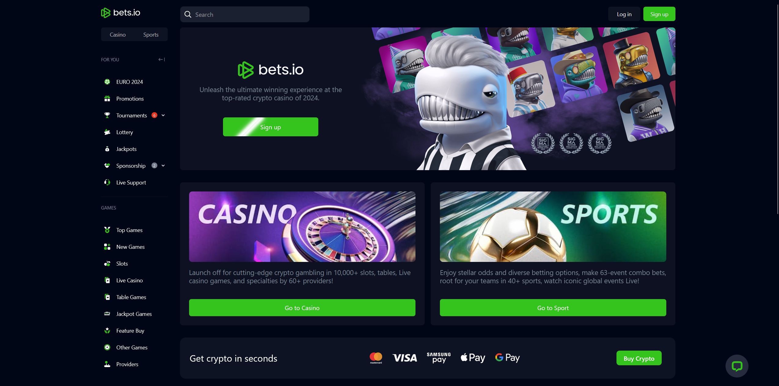 Bets.io Casino Design