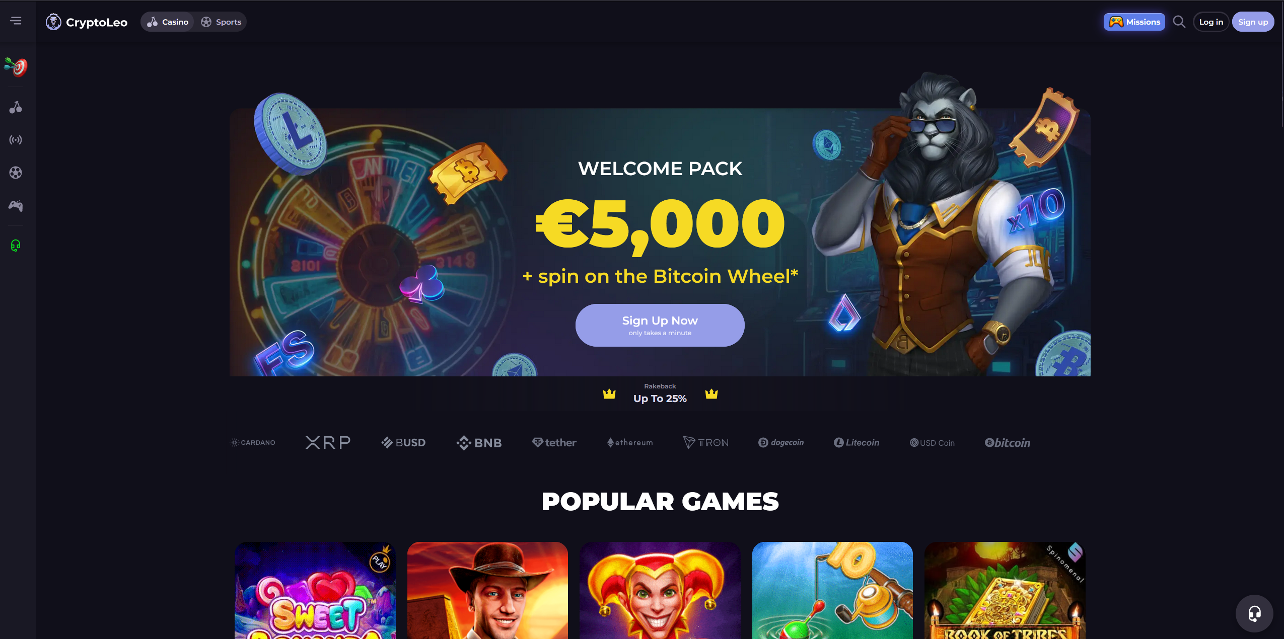 CryptoLeo Casino Design